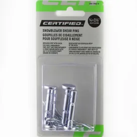 0603962 Certified Shear Pins for Snowblowers, 1/4 x 1.5-in