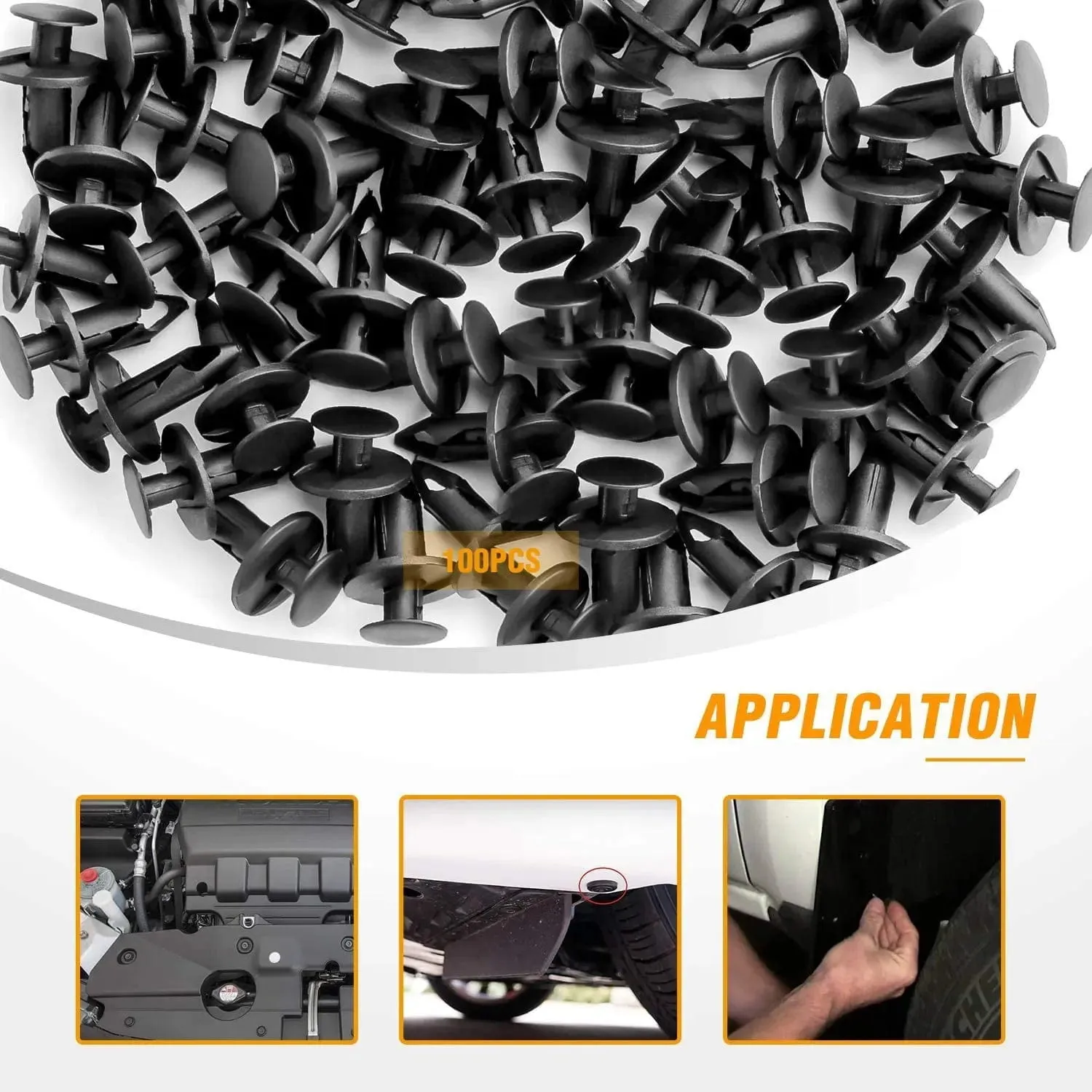 100 Pcs Hole 8mm Car Push Retainer Clips Kits For GM 21030249 Ford N807389S
