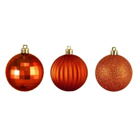 100ct Burnt Orange 3-Finish Shatterproof Christmas Ball Ornaments 2.5" (60mm)