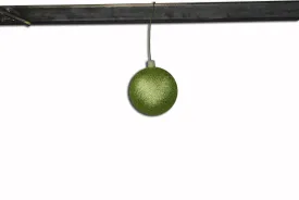 12 Pack 80mm 3" Sage Green Glitter Ball Ornament with Wire
