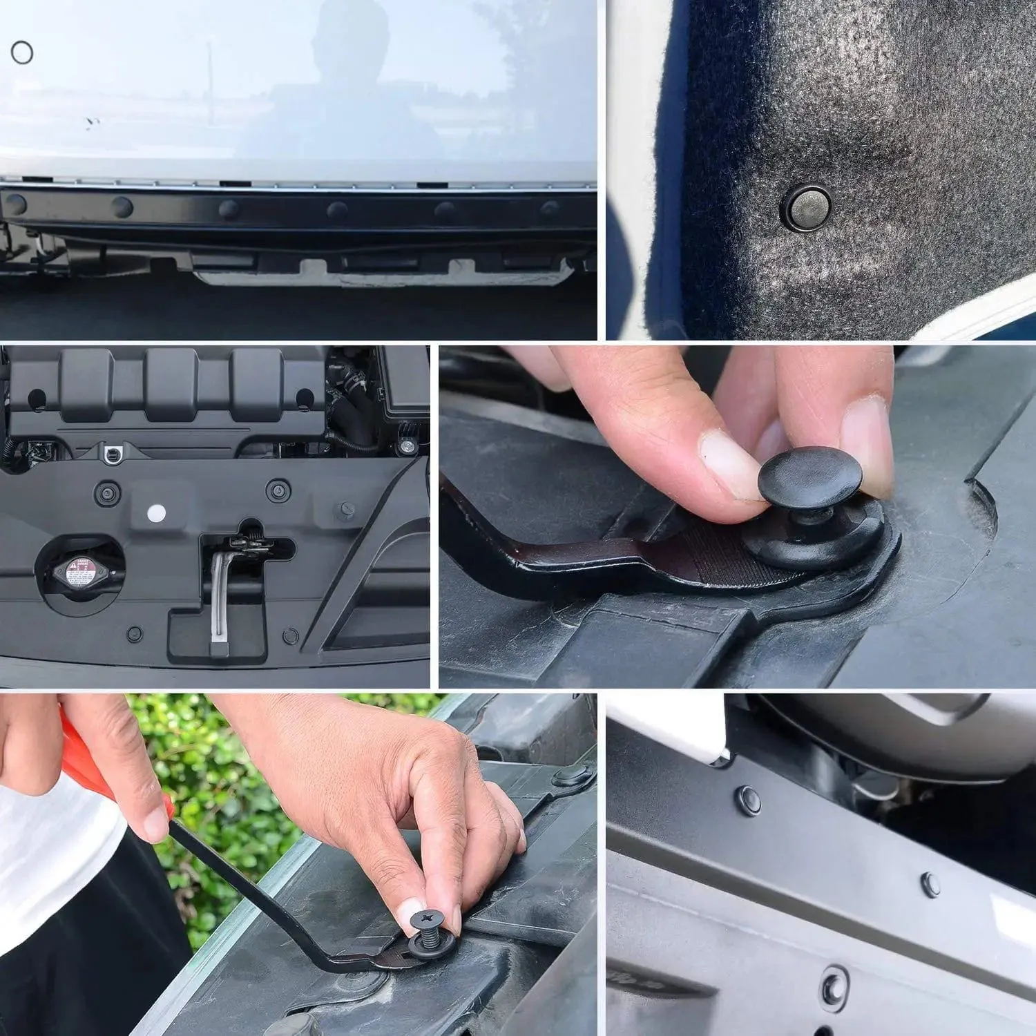 120 Pcs Hole 6.3mm 8mm 9mm 10mm Car Push Retainer Clips Kits Expansion Screws Replacement Kit Bumper Push Rivet Clips for GM Ford Toyota Honda Chrysler