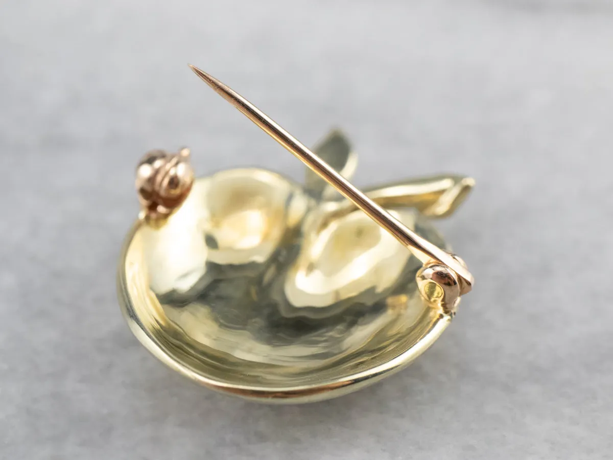 14K Gold Apple Pin