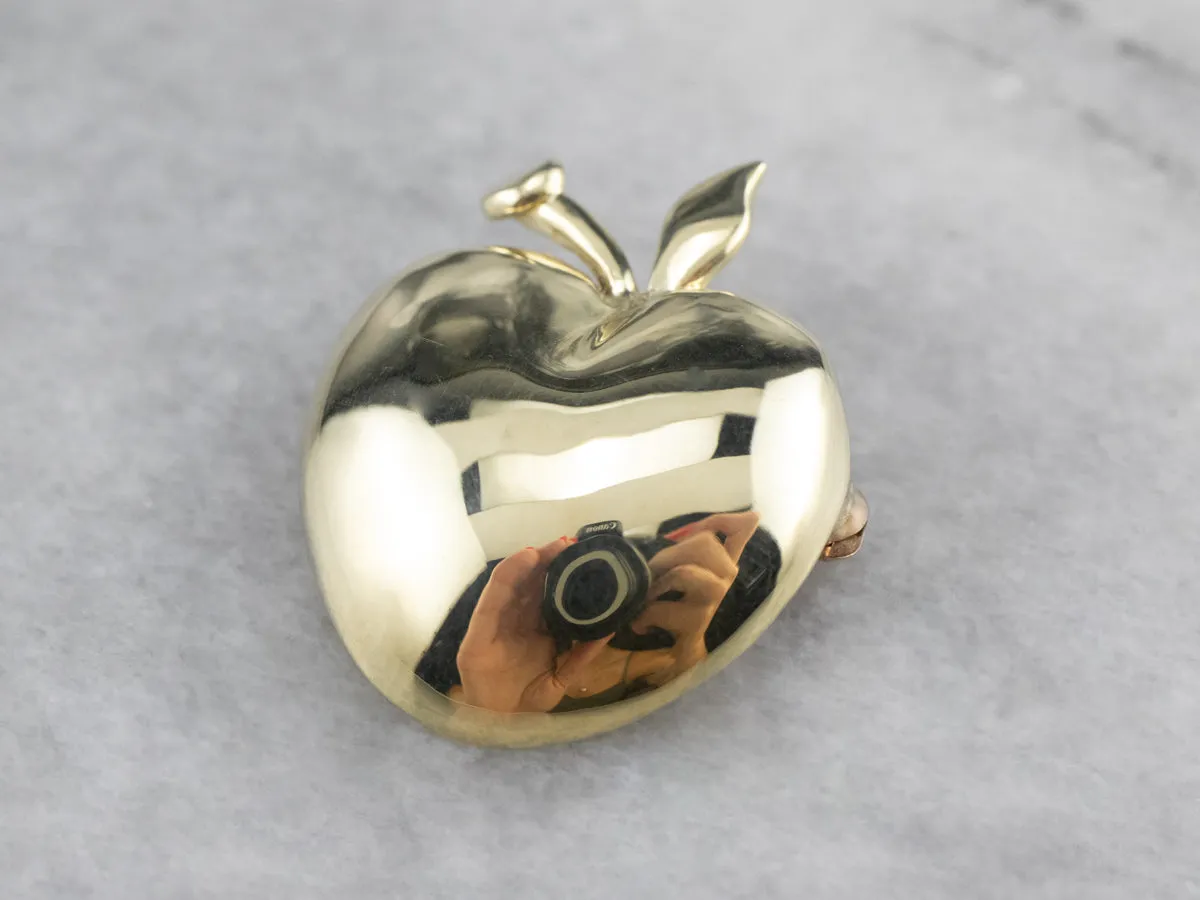 14K Gold Apple Pin