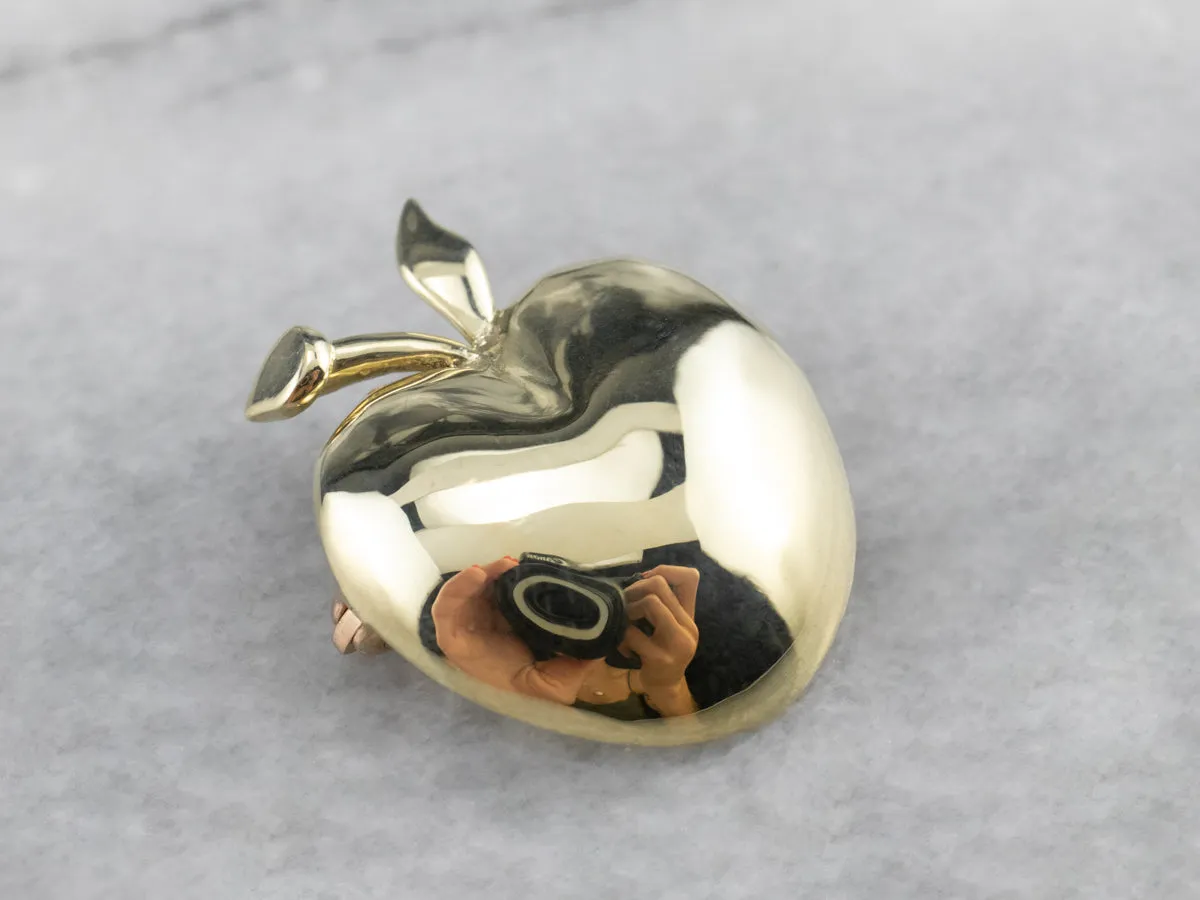 14K Gold Apple Pin