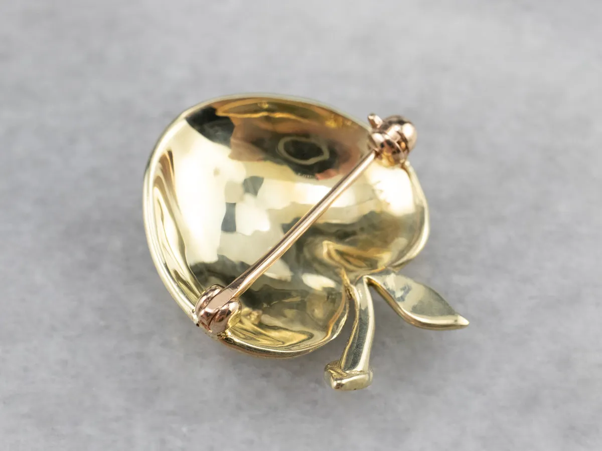 14K Gold Apple Pin