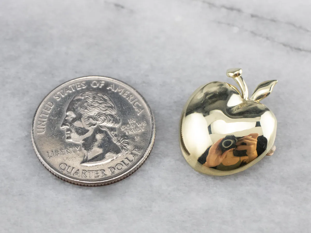14K Gold Apple Pin