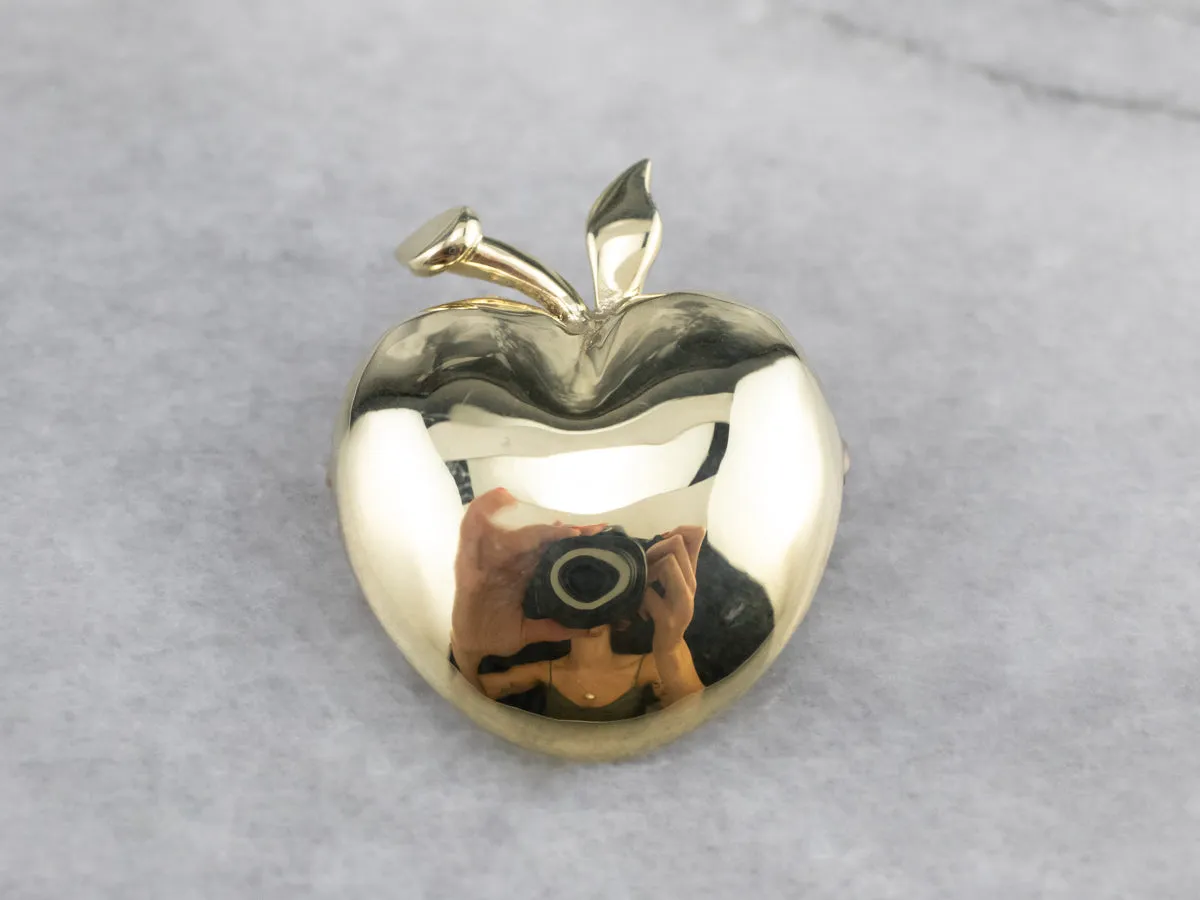 14K Gold Apple Pin