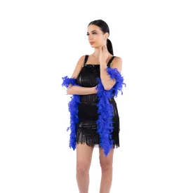 1920s Dark Blue Deluxe Boa, 72 Inches, 1 Count
