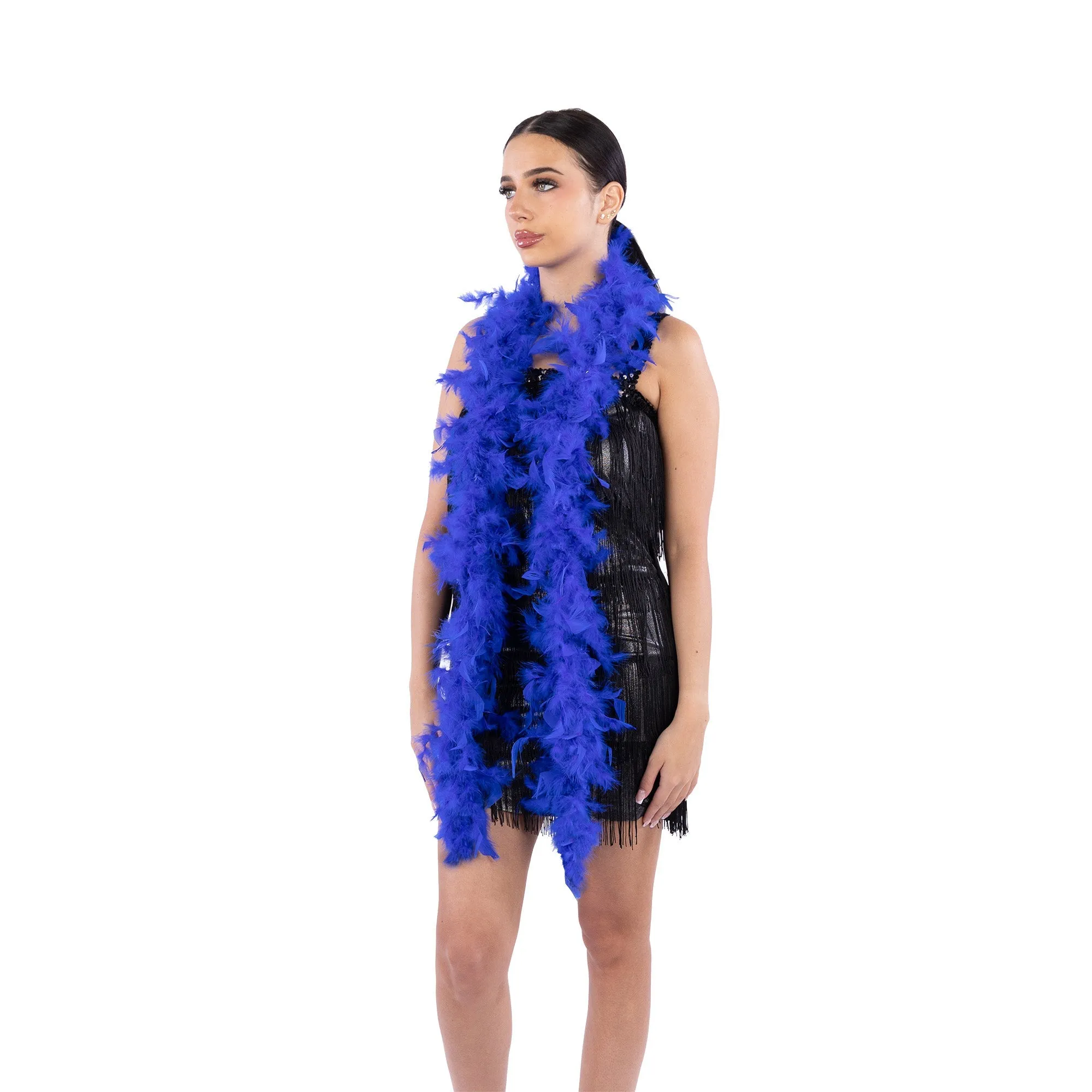 1920s Dark Blue Deluxe Boa, 72 Inches, 1 Count