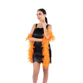 1920s Orange Deluxe Boa, 72 Inches, 1 Count
