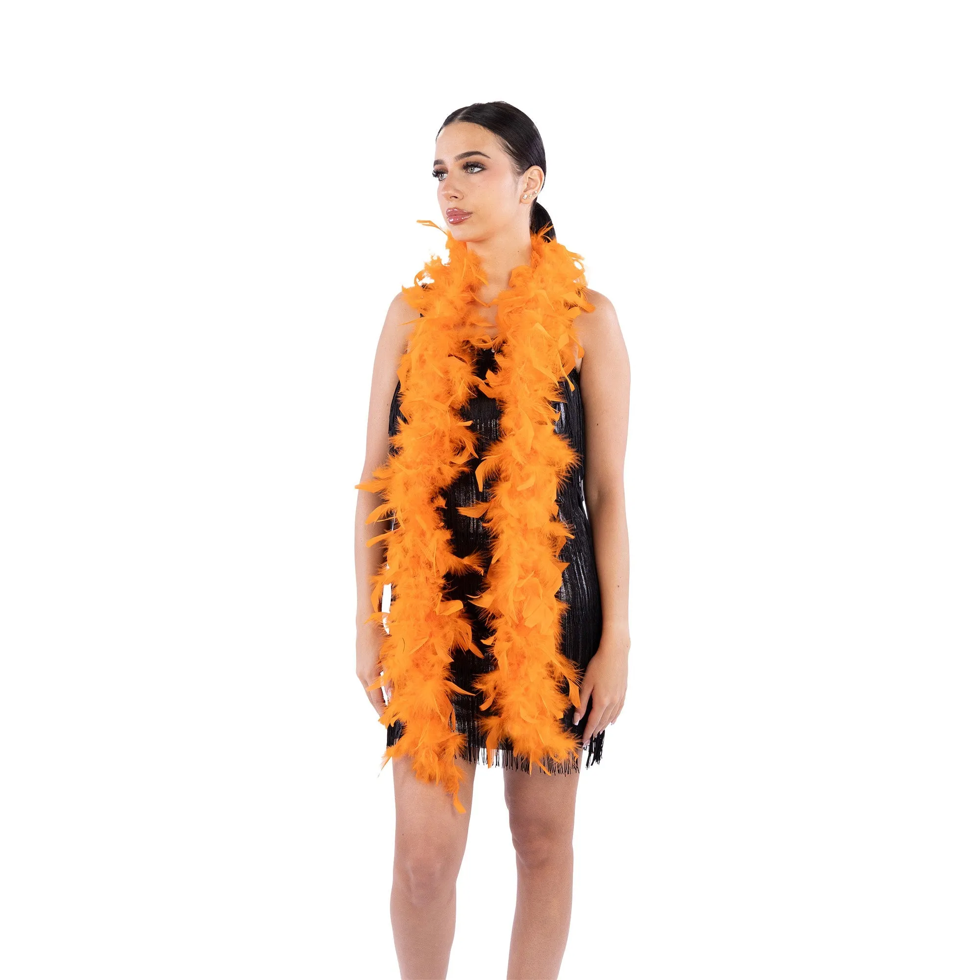 1920s Orange Deluxe Boa, 72 Inches, 1 Count