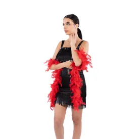 1920s Red Deluxe Boa, 72 Inches, 1 Count