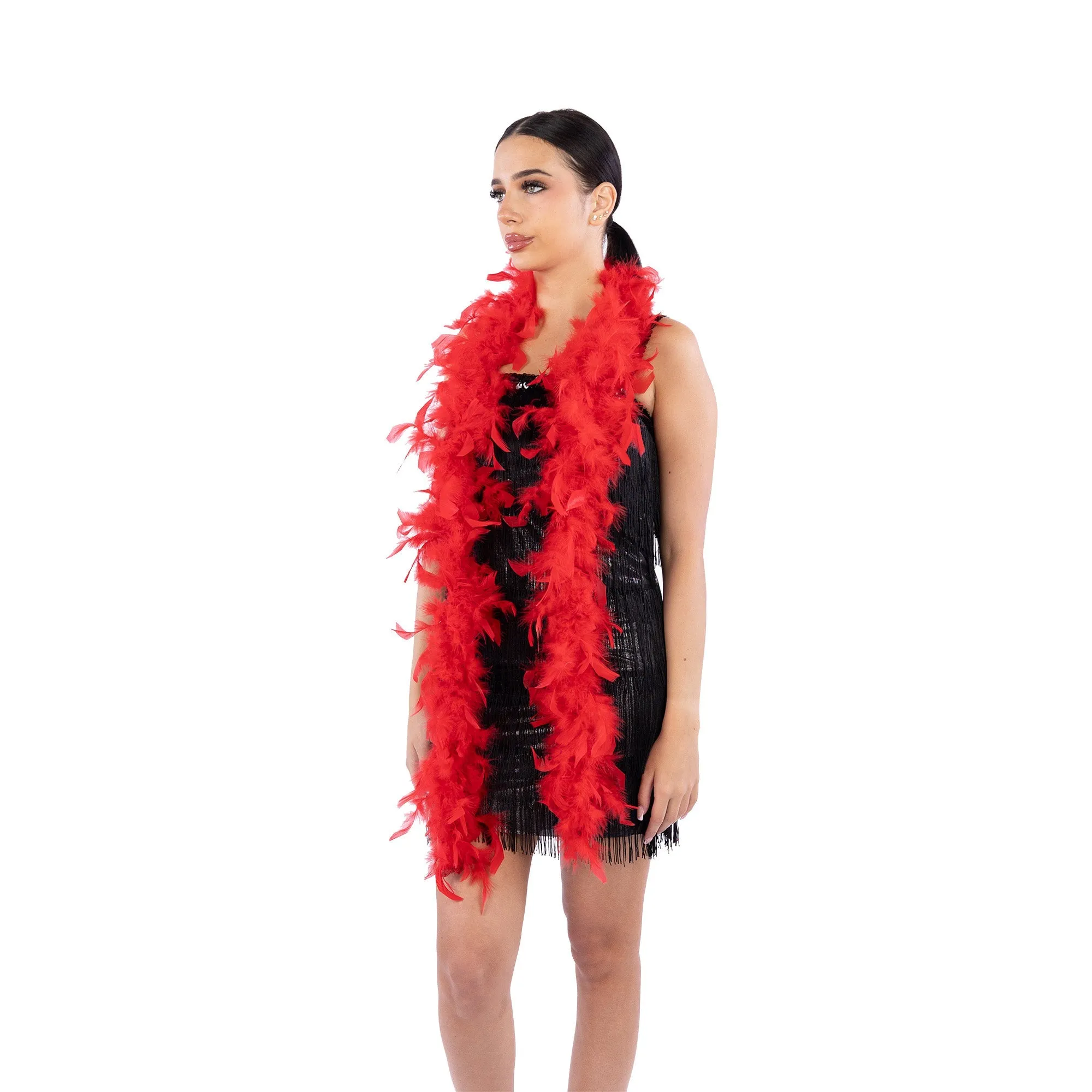 1920s Red Deluxe Boa, 72 Inches, 1 Count
