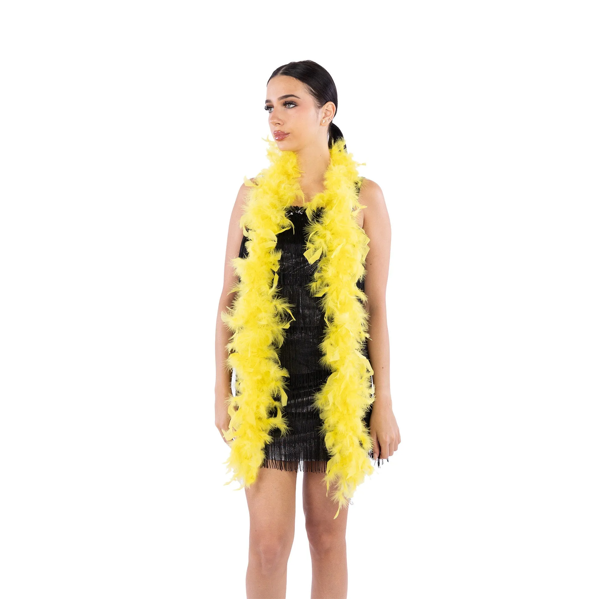 1920s Yellow Deluxe Boa, 72 Inches, 1 Count