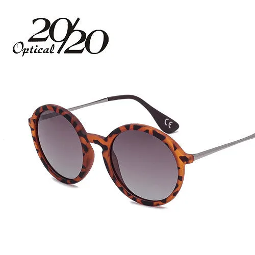 20/20 Matte Round Leopard Women's Sunglasses