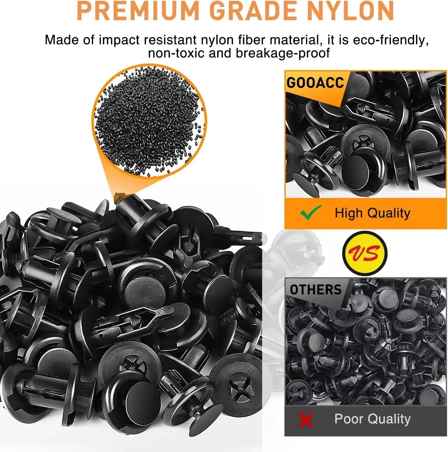 240 Pcs Hole 6.3mm 8mm 9mm 10mm Car Push Retainer Clips Kits