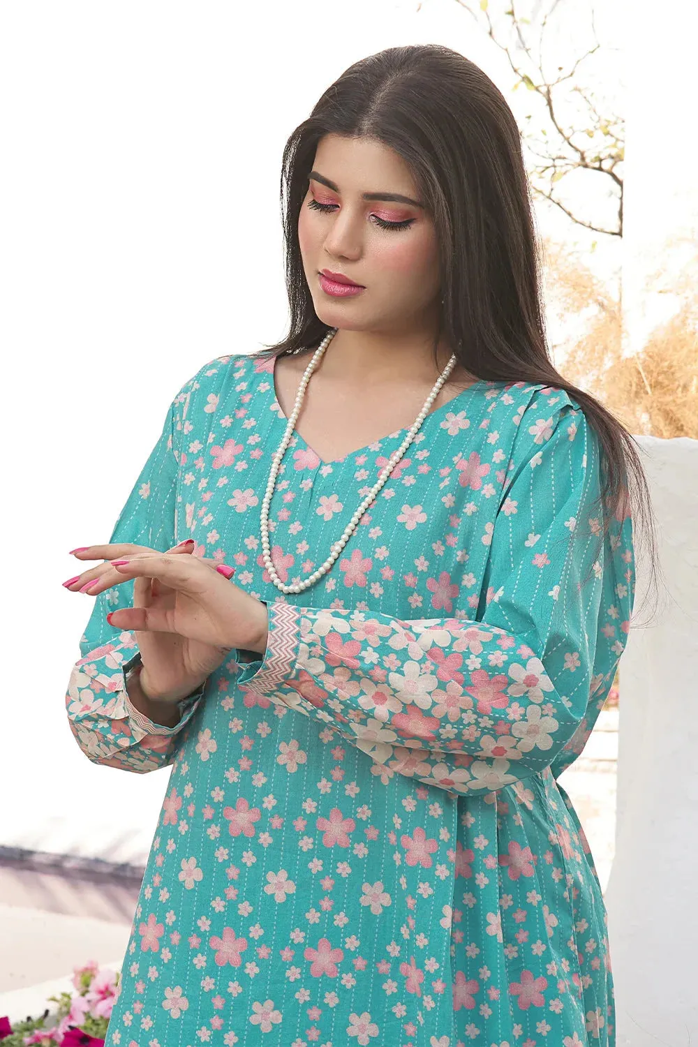 2PC Unstitched Printed Lawn Shirt and Trouser KST-2494