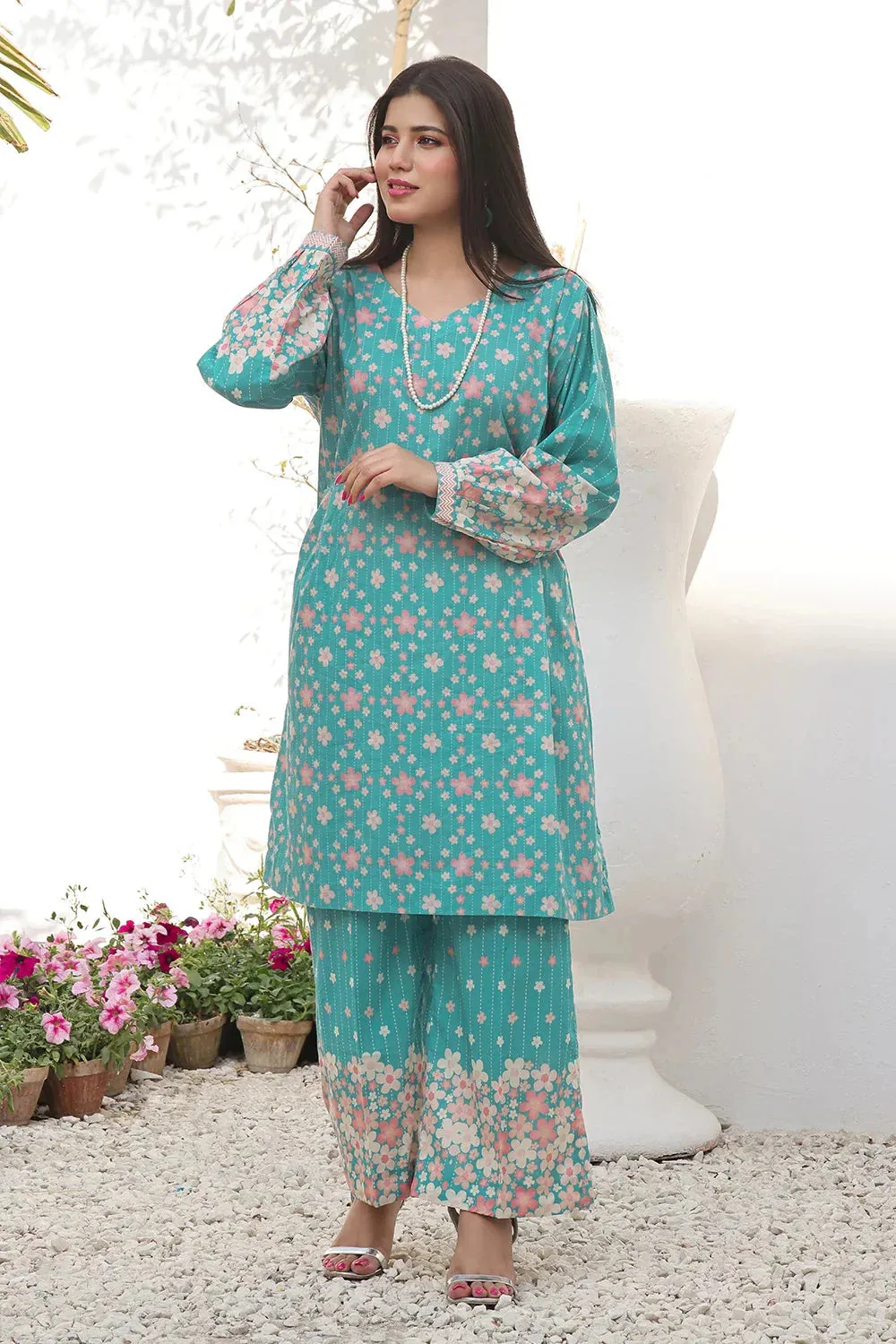 2PC Unstitched Printed Lawn Shirt and Trouser KST-2494
