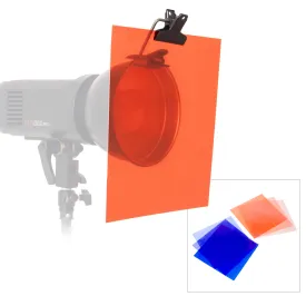 30x30cm Overlays Colour Correction Gel & Multi Clip Clamp Set