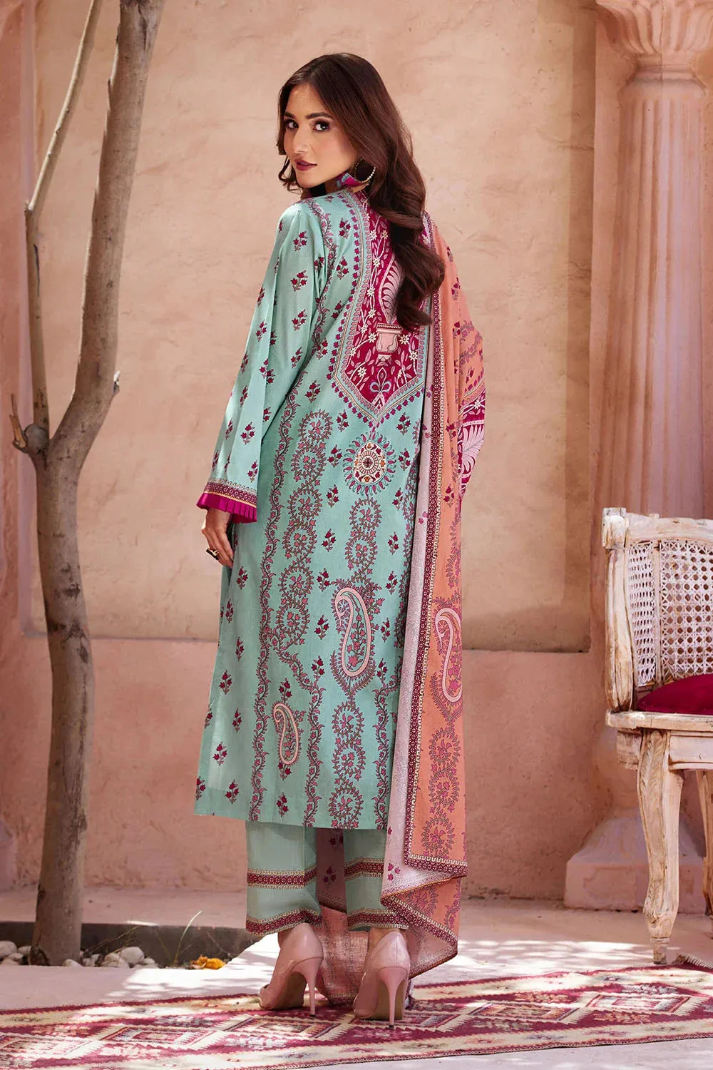 3PC Printed Unstitched Lawn Suit KLA-2692