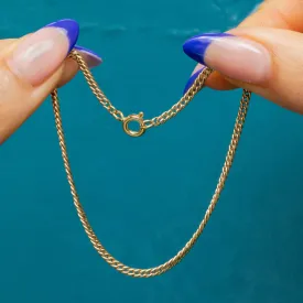 7" Antique 9ct Gold Curb Link Bracelet