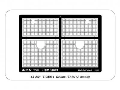 Aber 1/48 German Tiger I Grills for Tamiya 48 A01