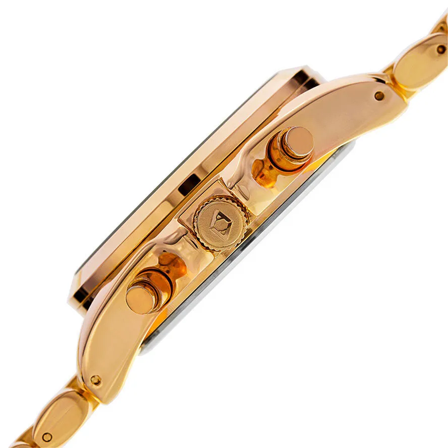 Akribos Xxiv Blue Dial Yellow Gold-Tone Multi-Function Ladies Watch AK760YGTQ