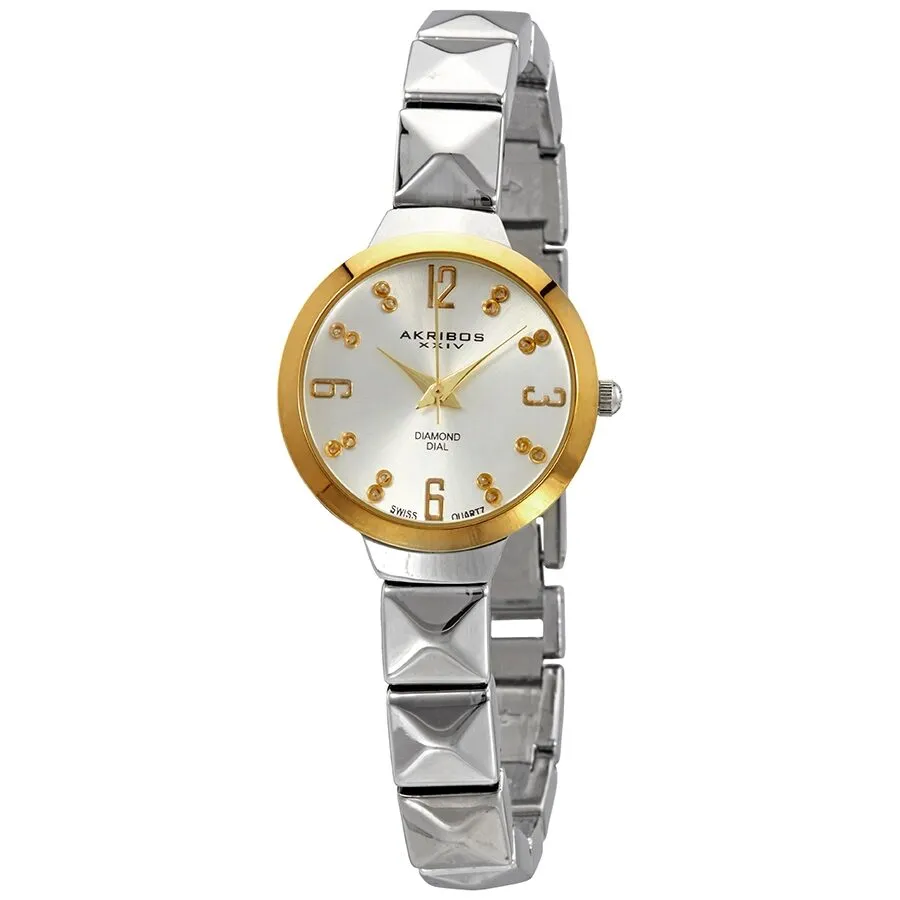Akribos Xxiv Silver Diamond Dial Ladies Ladies Watch AK7935FG