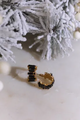 All I Want For Christmas Hoop Earrings - Black