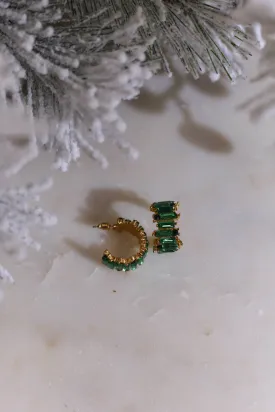 All I Want For Christmas Hoop Earrings - Green