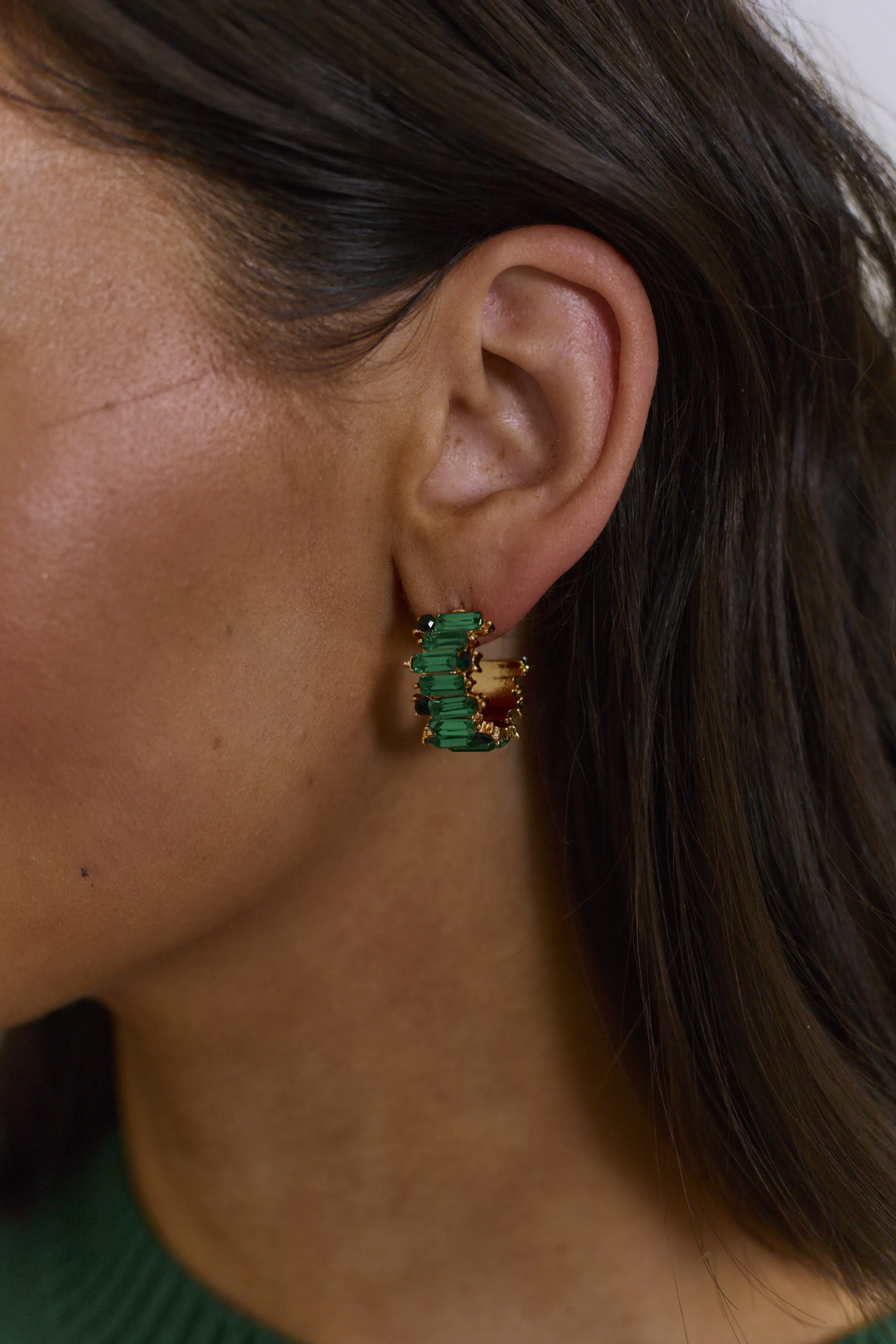 All I Want For Christmas Hoop Earrings - Green