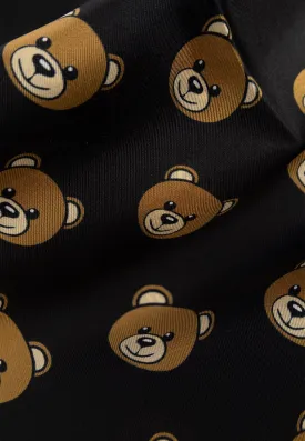All-Over Teddy Bear Print Silk Scarf