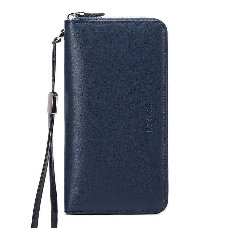 Antimagnetic Rfid Card Leather Zipper Wallet 36 Card Slot