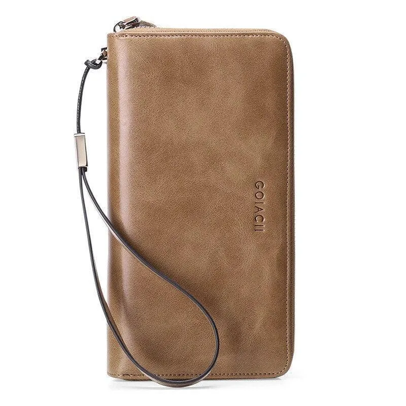 Antimagnetic Rfid Card Leather Zipper Wallet 36 Card Slot