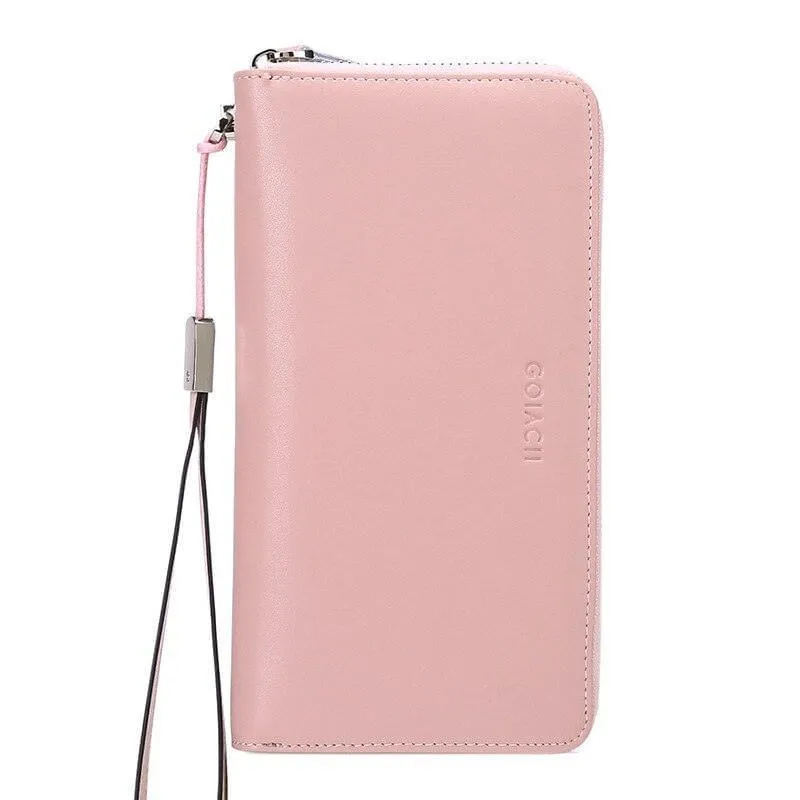 Antimagnetic Rfid Card Leather Zipper Wallet 36 Card Slot