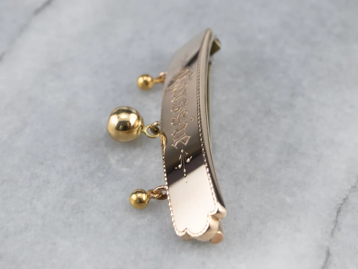 Antique "Gussie" Gold Bar Pin