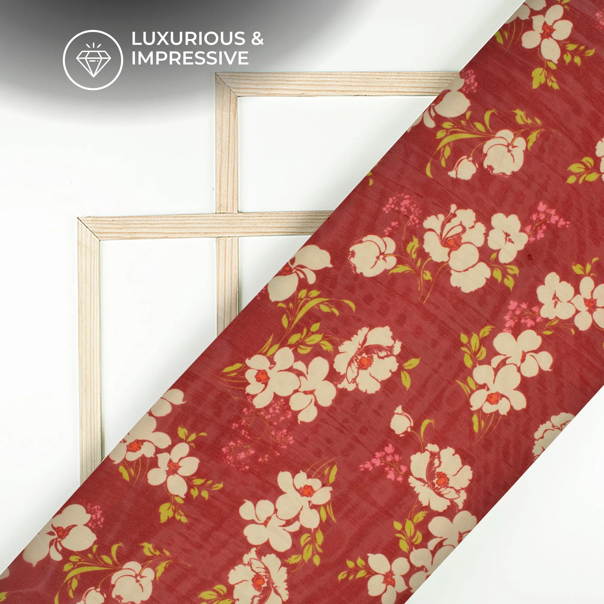 Attractive Floral Digital Print Pure Organza Fabric