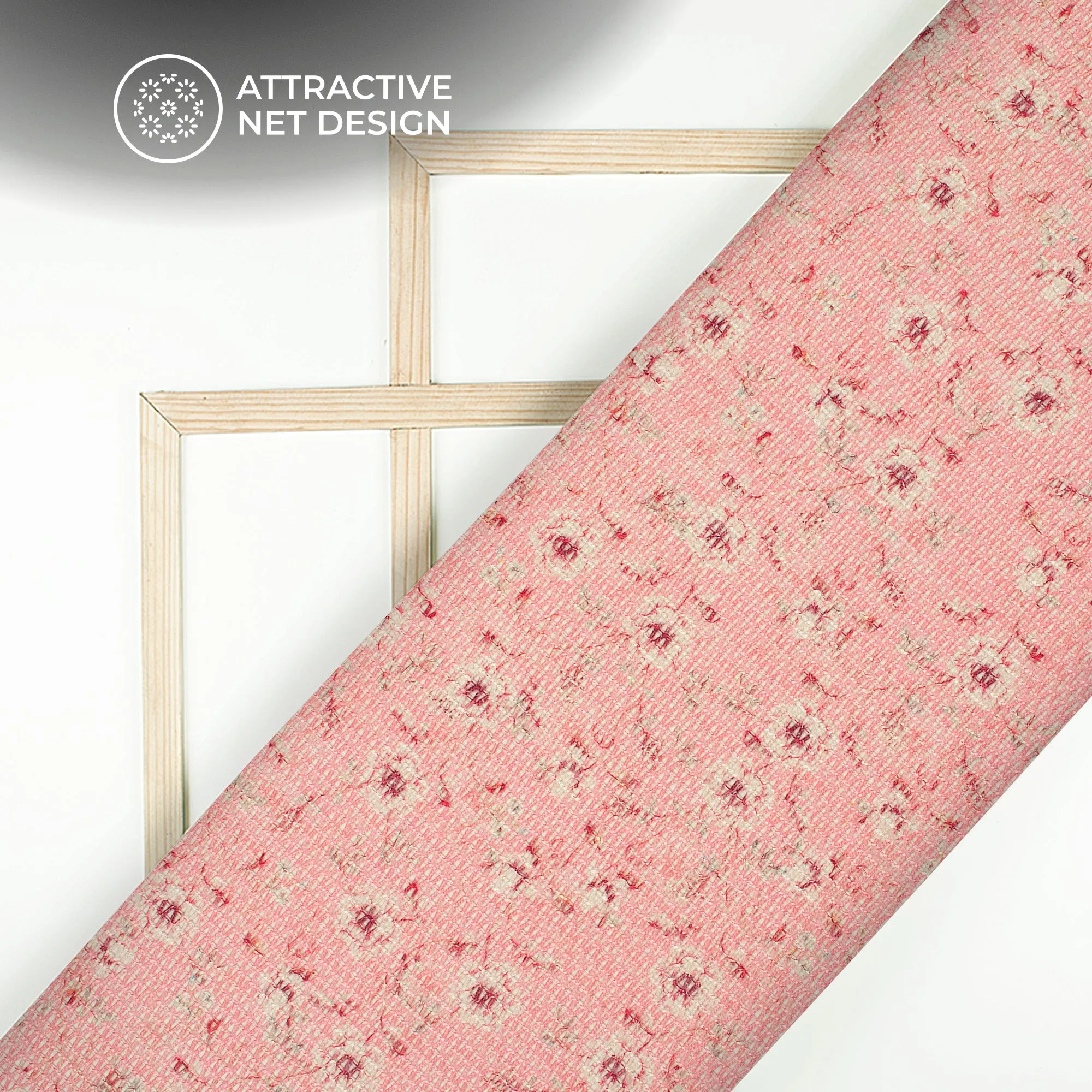Azo Free Printed Tunisian Poly Crochet Net Fabric