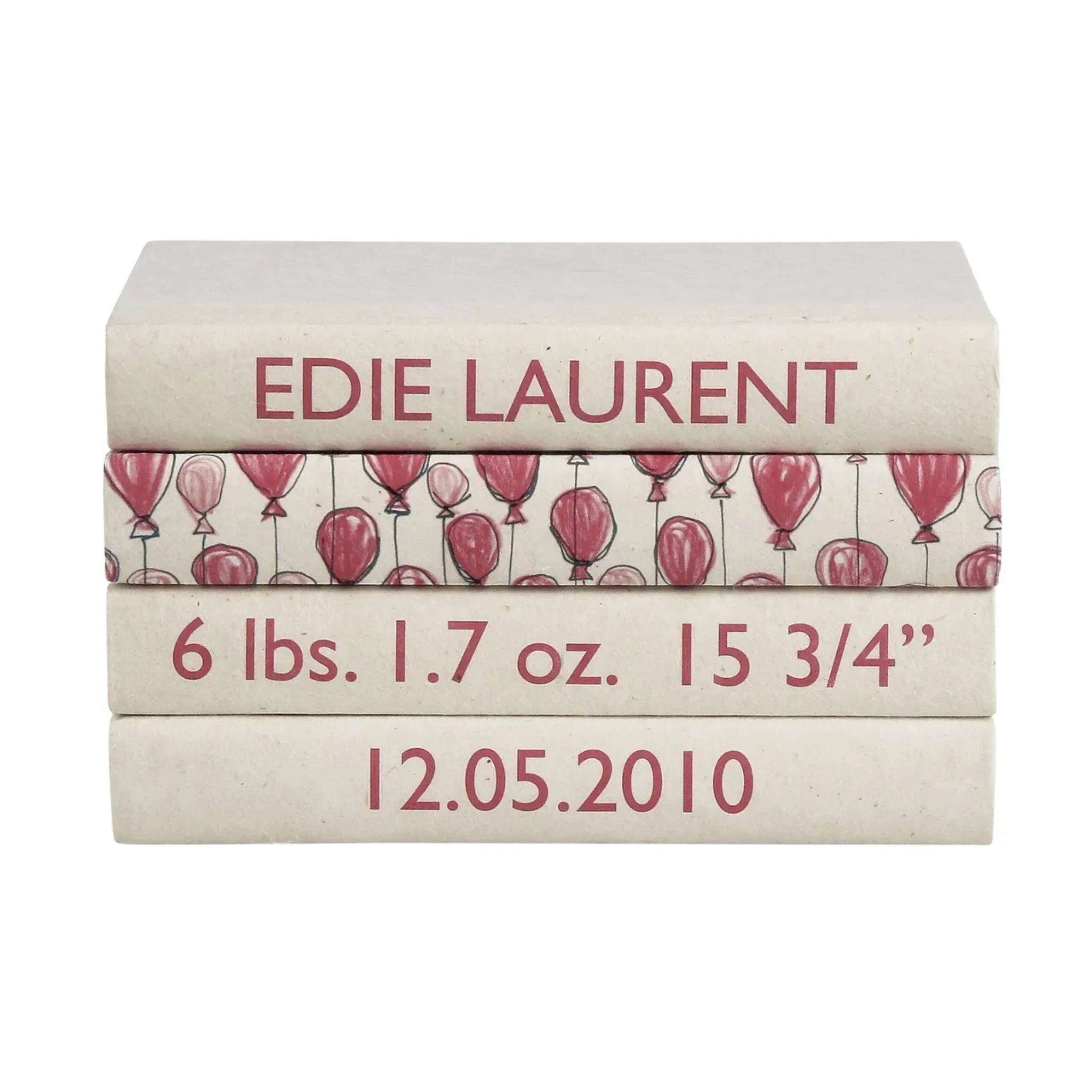 Baby Girl Birth Announcement Decorative Book Set