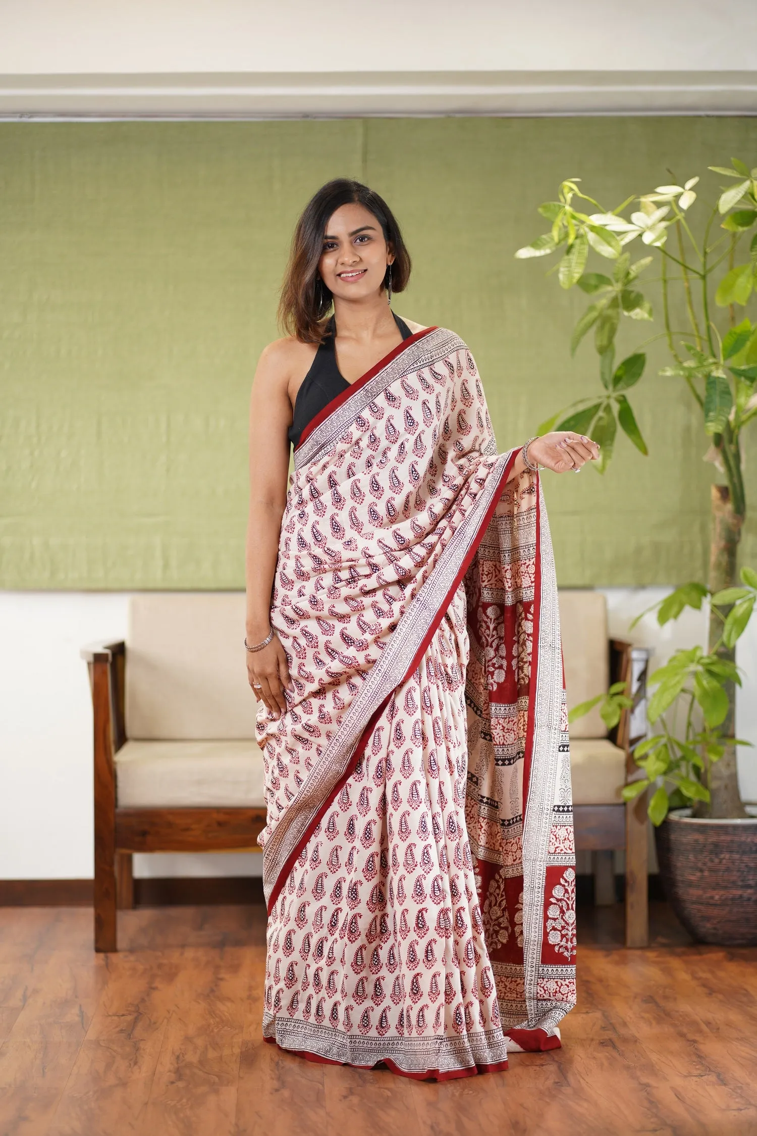 Bagh Hand Block Printed Cotton Saree