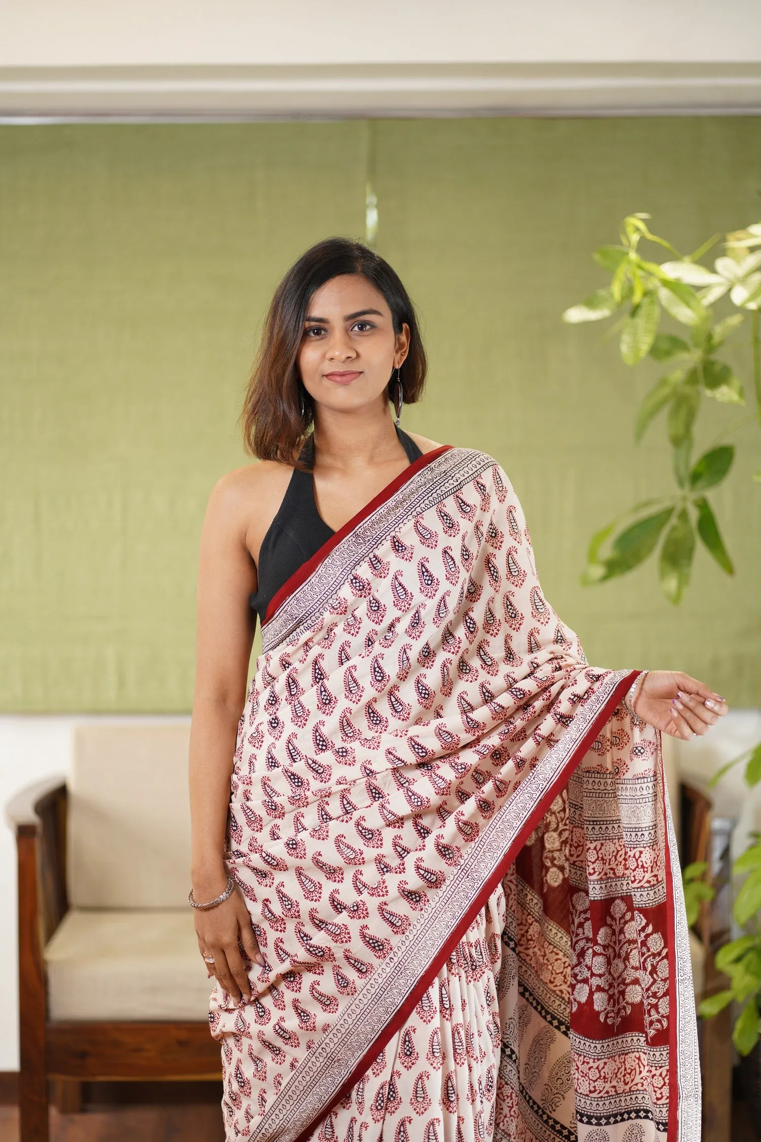 Bagh Hand Block Printed Cotton Saree