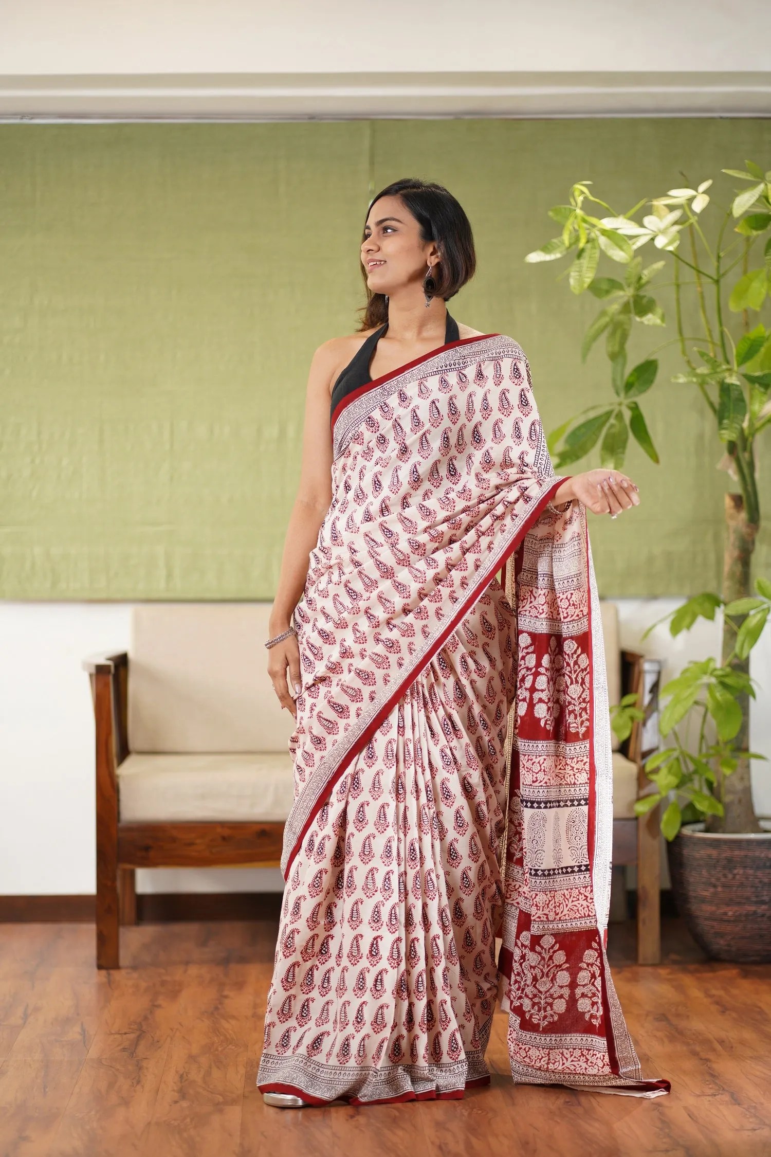 Bagh Hand Block Printed Cotton Saree