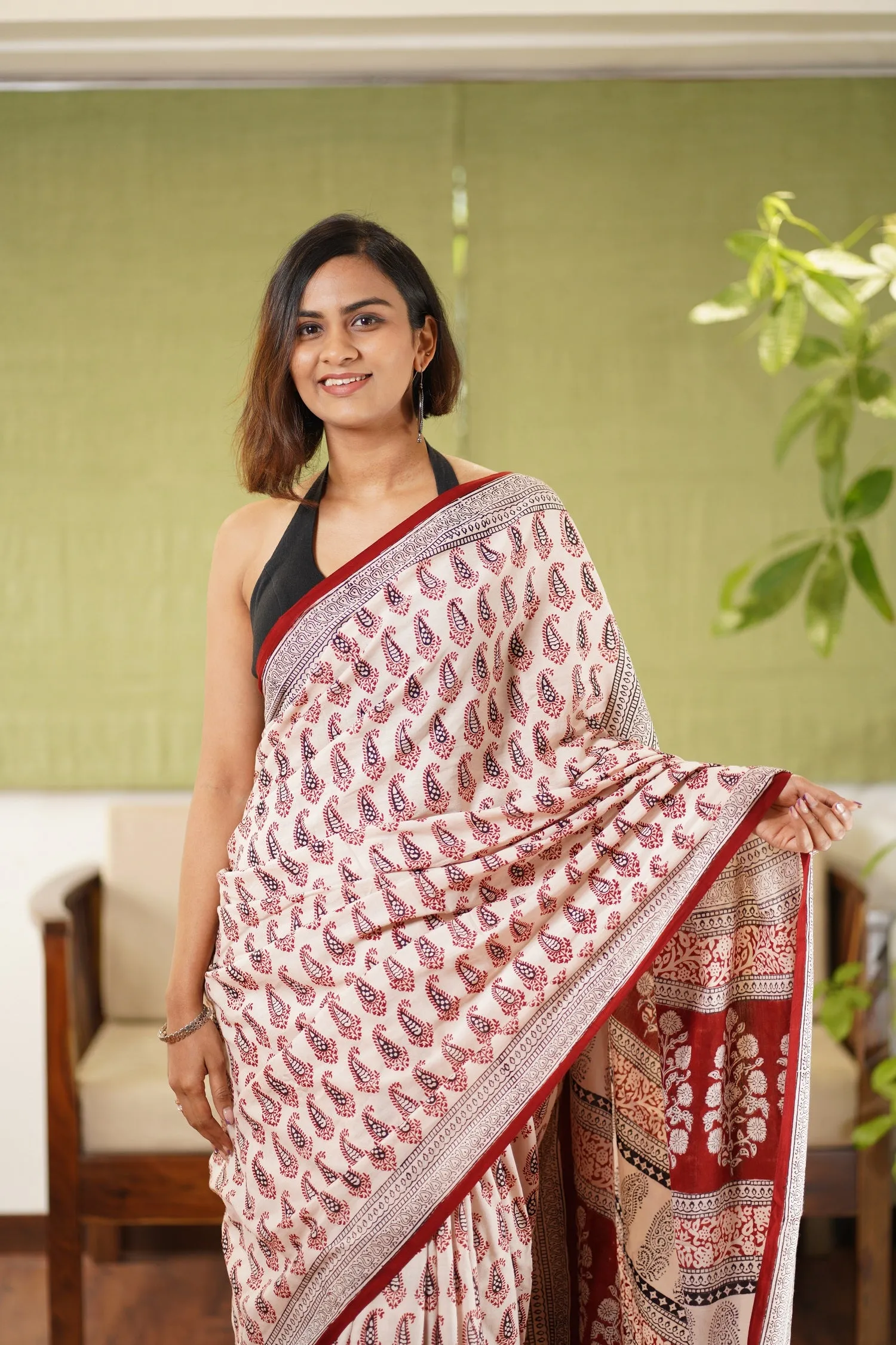 Bagh Hand Block Printed Cotton Saree