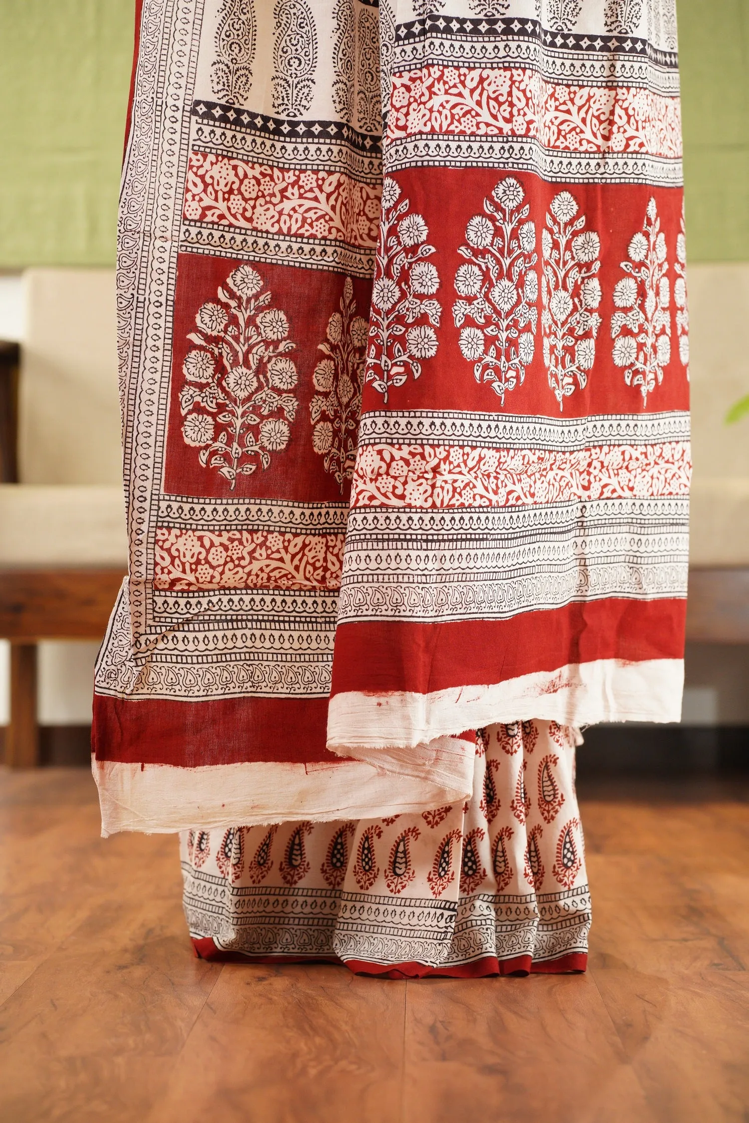Bagh Hand Block Printed Cotton Saree