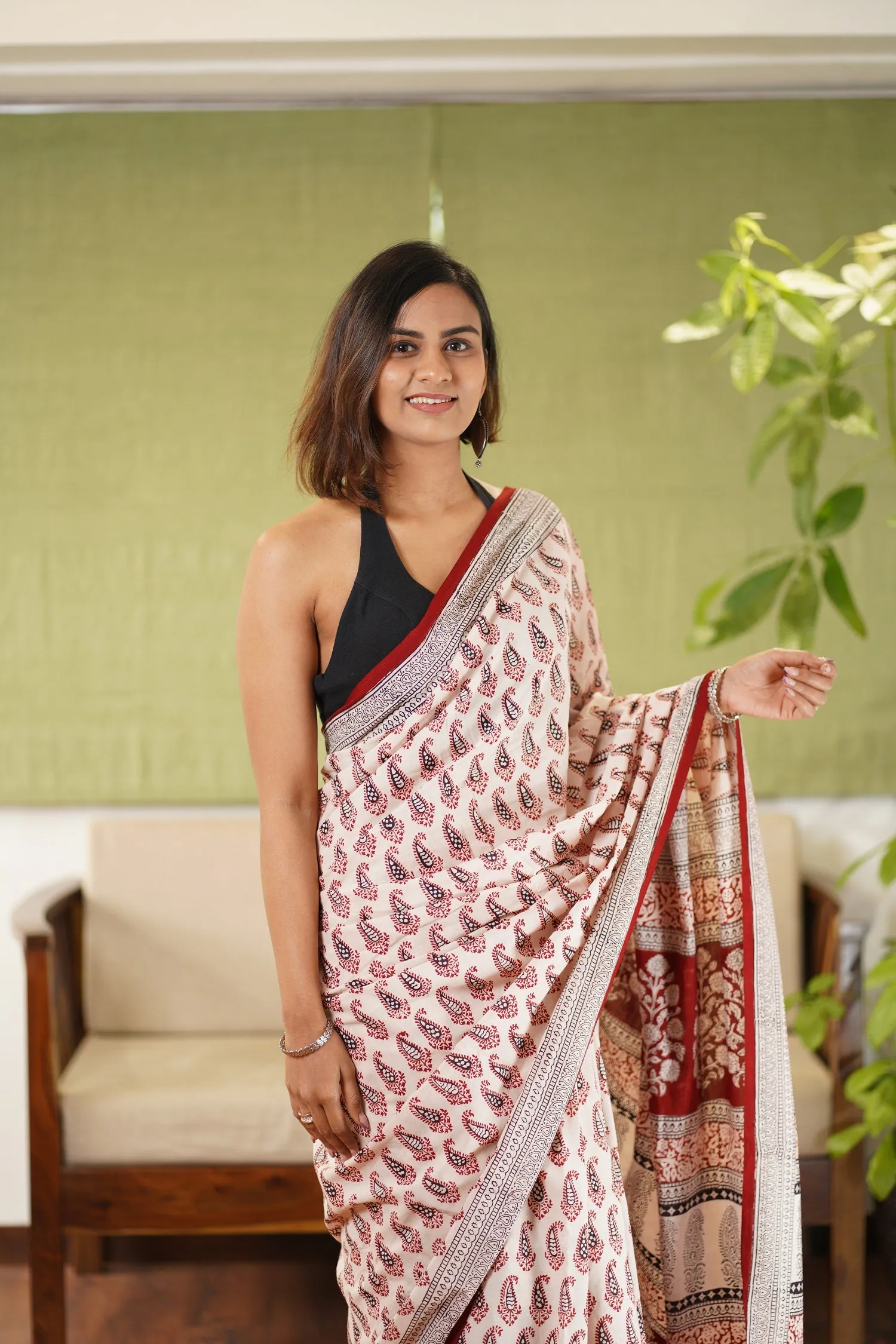 Bagh Hand Block Printed Cotton Saree