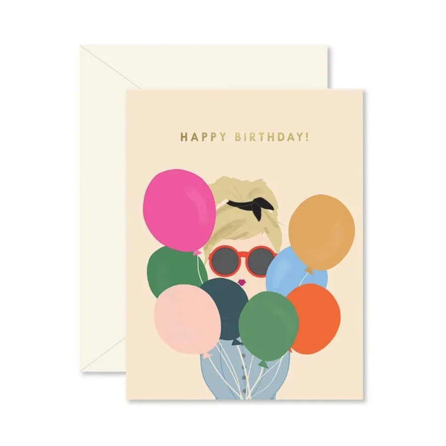 Balloon Lady Birthday Card