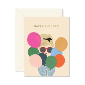 Balloon Lady Birthday Card