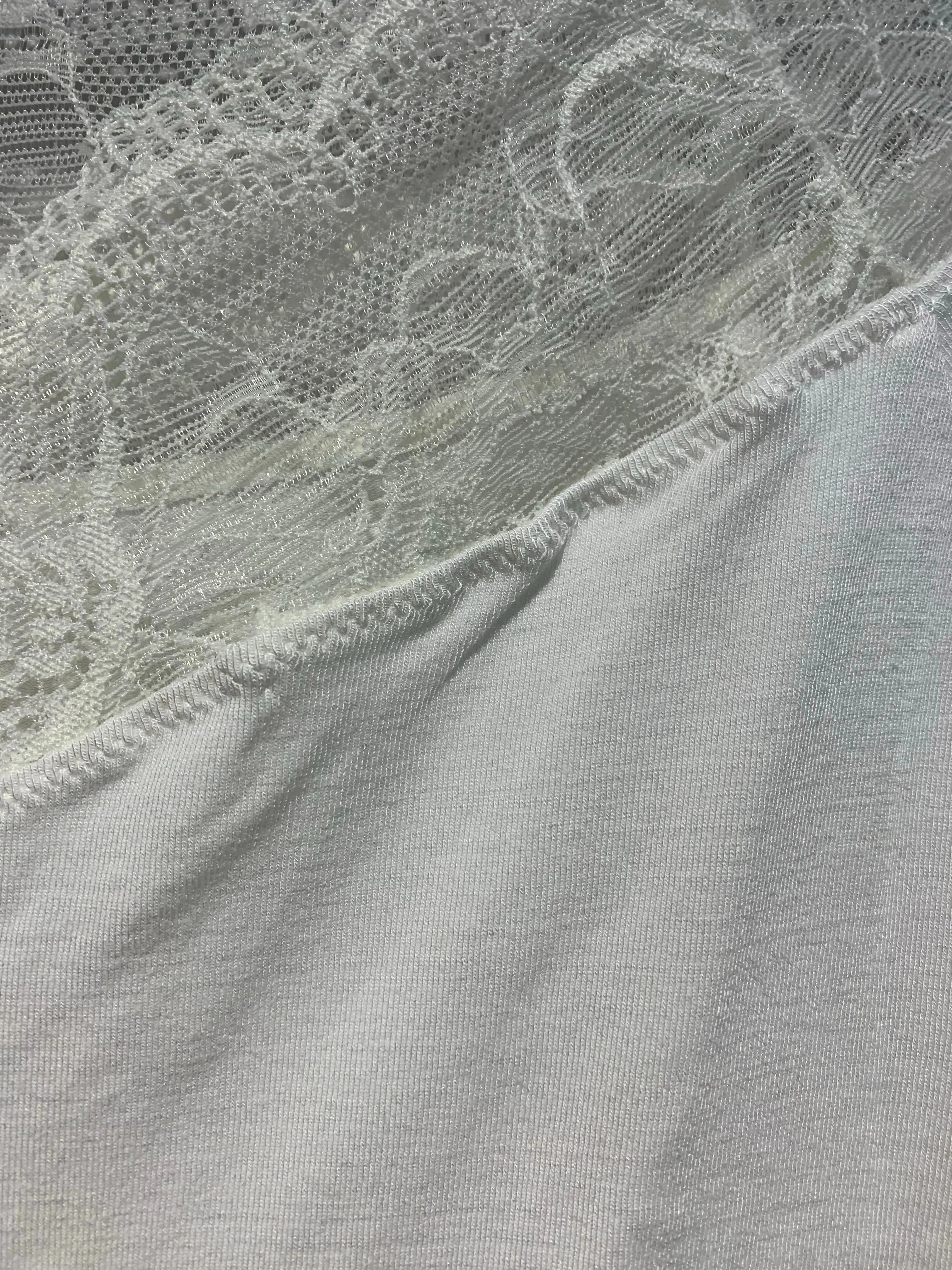 Bamboo Long Sleeve with Lace Neck and Sleeve