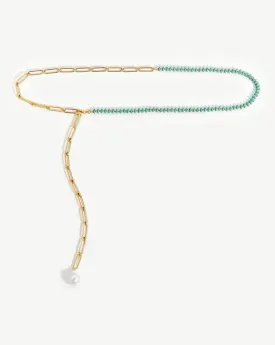 Baroque Pearl & Beaded Chain Belt