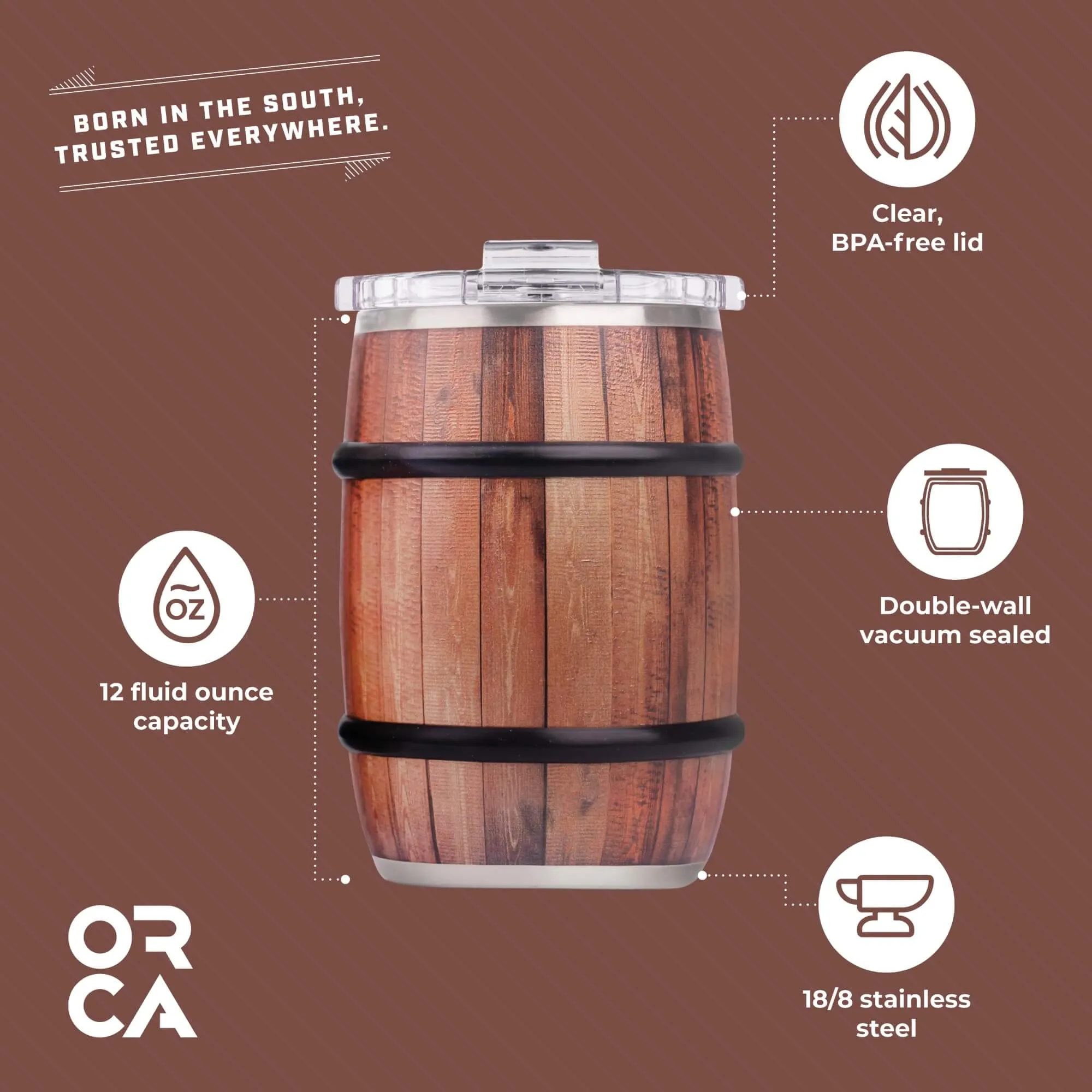 Barrel™ 12oz Oak Wood Grain